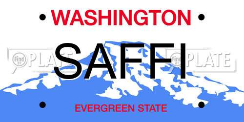 SAFFI Washington License Plate