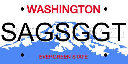 SAGSGGT Washington License Plate