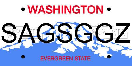 SAGSGGZ Washington License Plate