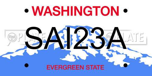 SAI23A Washington License Plate