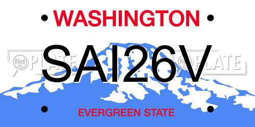 SAI26V Washington License Plate