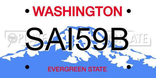 SAI59B Washington License Plate