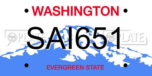 SAI651 Washington License Plate