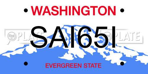 SAI65I Washington License Plate