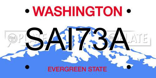 SAI73A Washington License Plate