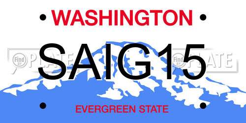 SAIG15 Washington License Plate