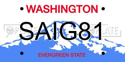 SAIG81 Washington License Plate
