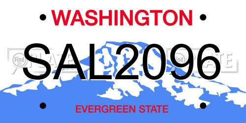 SAL2096 Washington License Plate