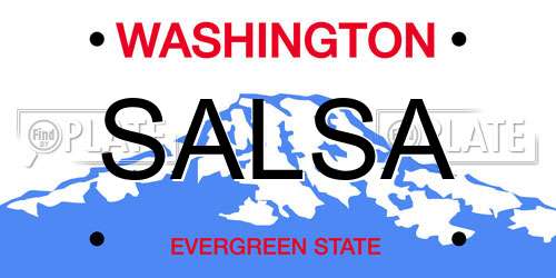 SALSA Washington License Plate