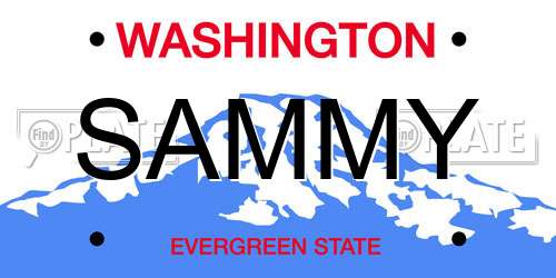 SAMMY Washington License Plate