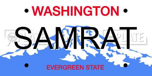 SAMRAT Washington License Plate