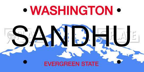 SANDHU Washington License Plate