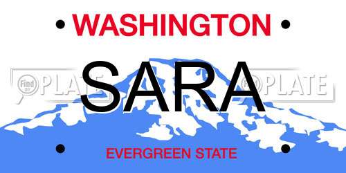 SARA Washington License Plate
