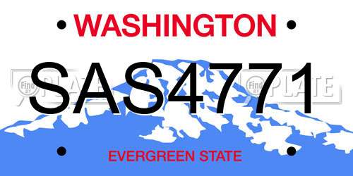 SAS4771 Washington License Plate