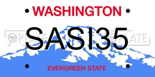 SASI35 Washington License Plate