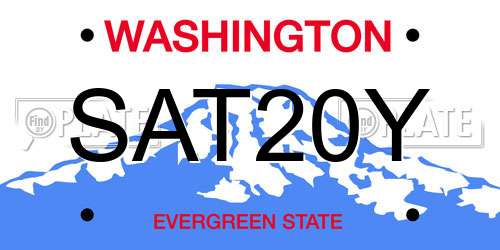 SAT20Y Washington License Plate