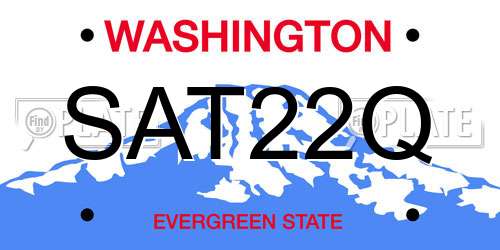 SAT22Q Washington License Plate