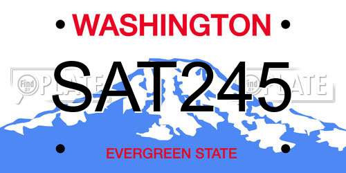 SAT245 Washington License Plate