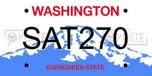 SAT270 Washington License Plate