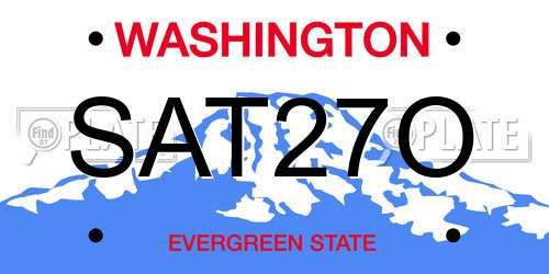 SAT27O Washington License Plate