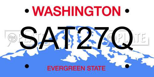 SAT27Q Washington License Plate