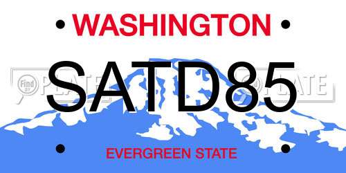 SATD85 Washington License Plate