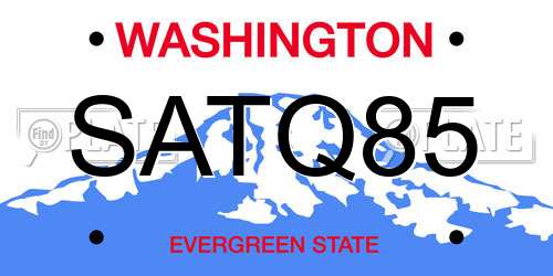 SATQ85 Washington License Plate