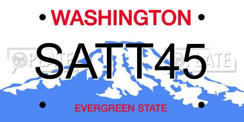 SATT45 Washington License Plate