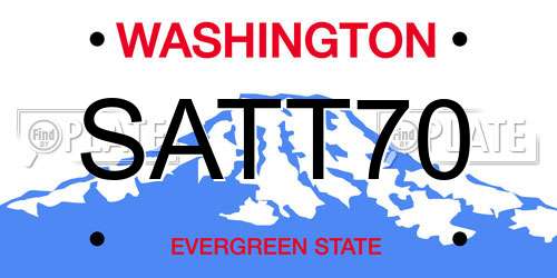 SATT70 Washington License Plate