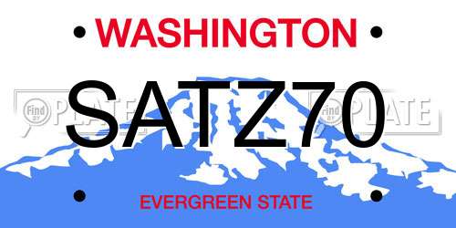 SATZ70 Washington License Plate
