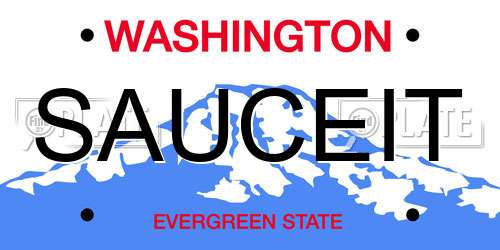 SAUCEIT Washington License Plate