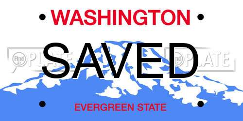 SAVED Washington License Plate