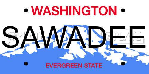 SAWADEE Washington License Plate