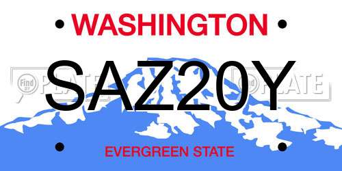 SAZ20Y Washington License Plate