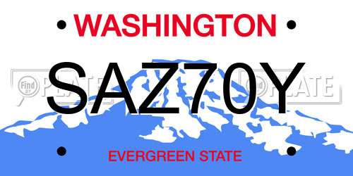 SAZ70Y Washington License Plate