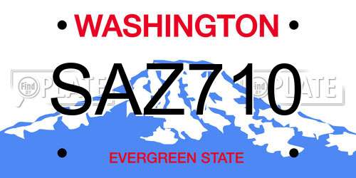 SAZ710 Washington License Plate
