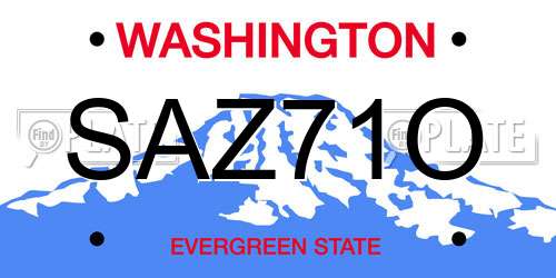 SAZ71O Washington License Plate