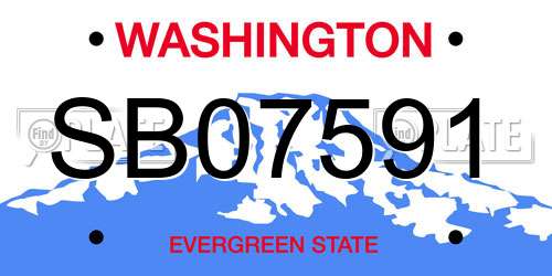 SB07591 Washington License Plate