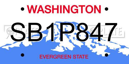 SB1P847 Washington License Plate