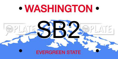 SB2 Washington License Plate