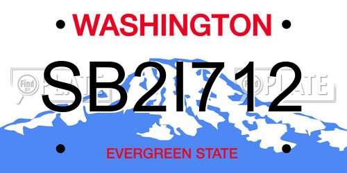 SB2I712 Washington License Plate