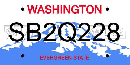 SB2Q228 Washington License Plate