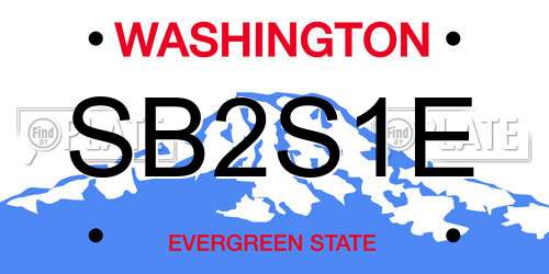 SB2S1E Washington License Plate