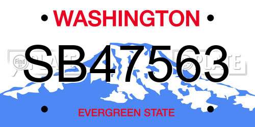 SB47563 Washington License Plate