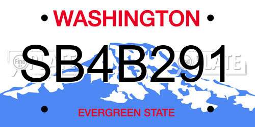 SB4B291 Washington License Plate