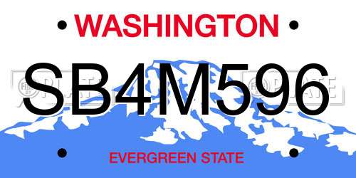 SB4M596 Washington License Plate
