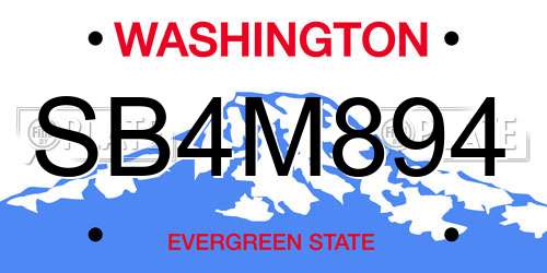 SB4M894 Washington License Plate