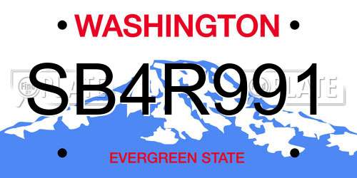 SB4R991 Washington License Plate