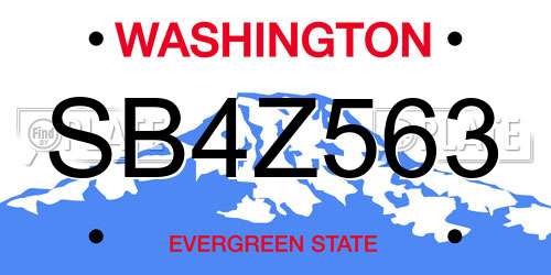 SB4Z563 Washington License Plate