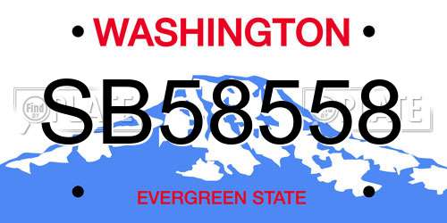 SB58558 Washington License Plate